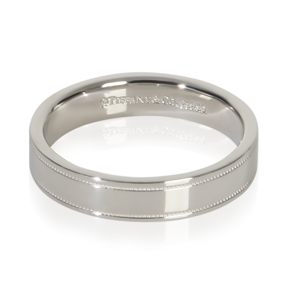 Tiffany & Co. Platinum  4mm Milgrain Band